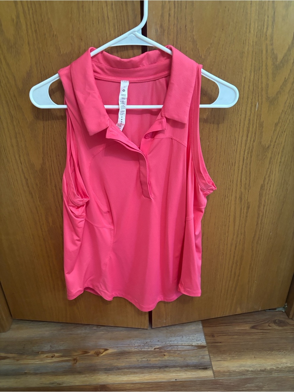 lululemon athletica Coral Pink Sleeveless Polo Tank